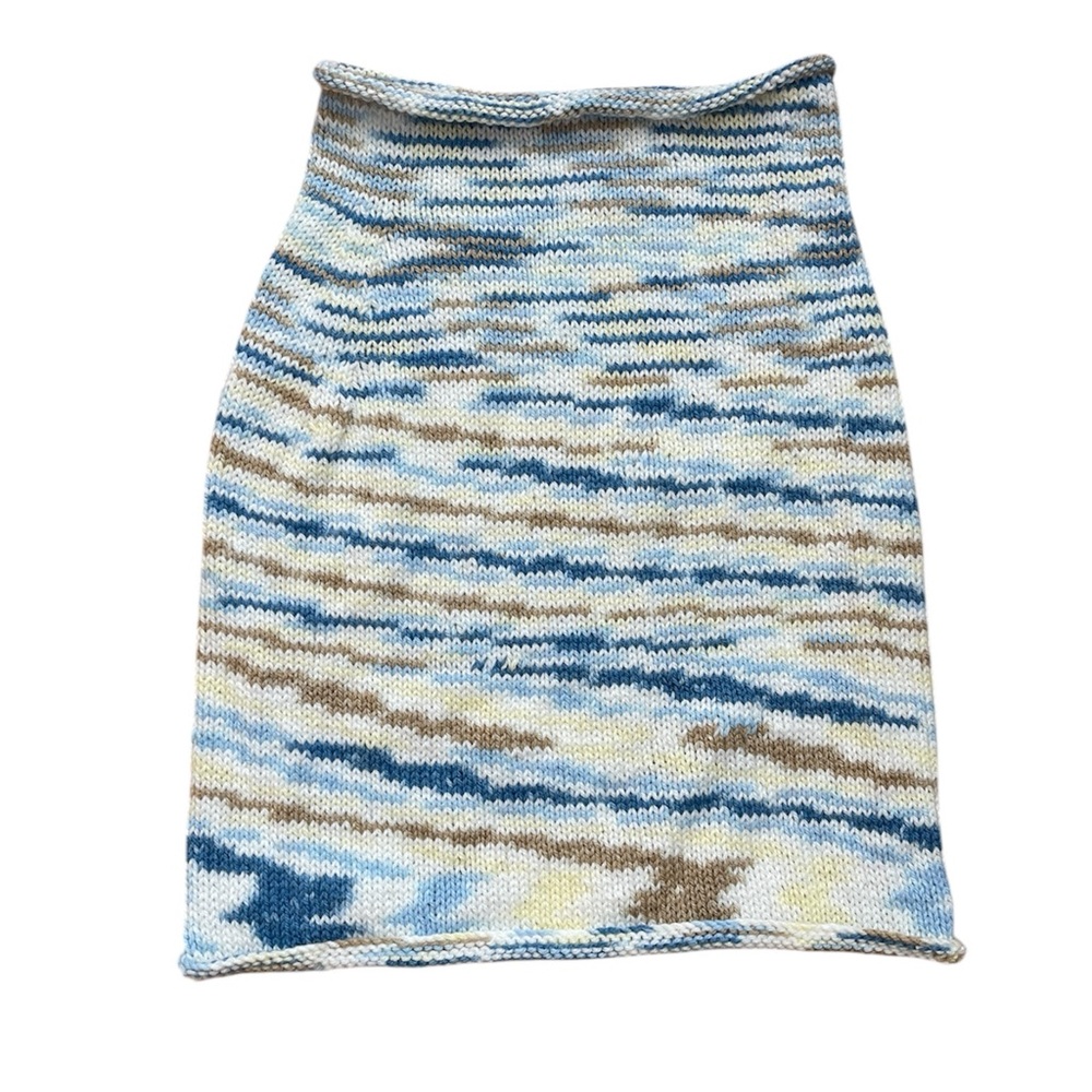 Handmade Multicolor Knit Women's Skirt SMALL